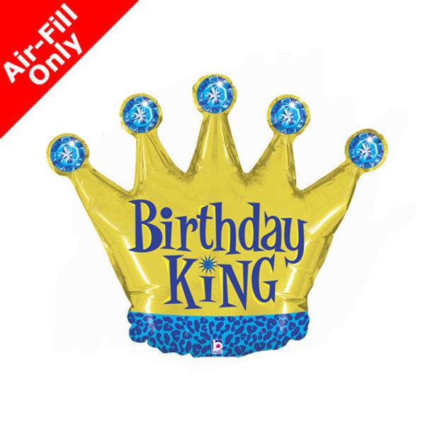 9" Birthday King Air Fill Only Foil Balloon - Winterberries