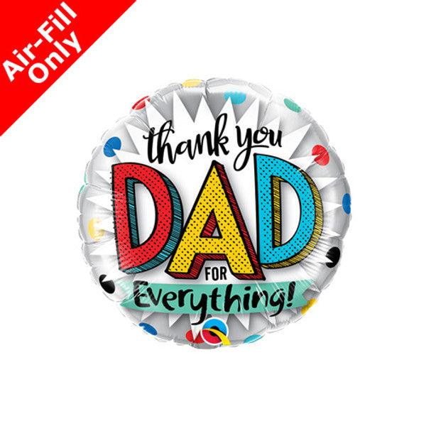 9" Thank You Dad Air Fill Only Foil Balloon - Winterberries