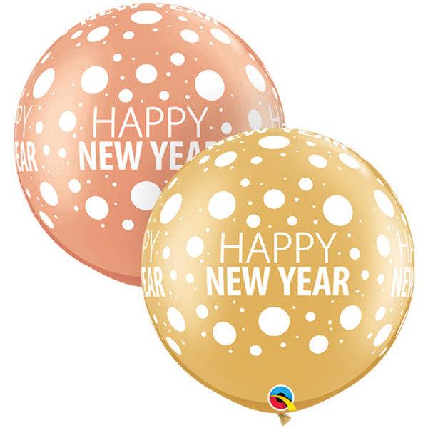 x2 30 inch Happy New Year Latex Balloons - Winterberries