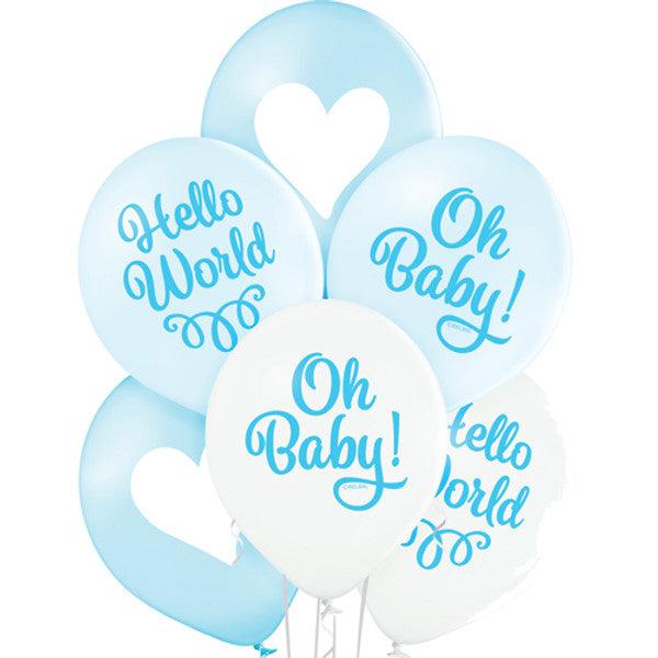 x6 12" BLUE OH BABY LATEX BALLOONS - Winterberries