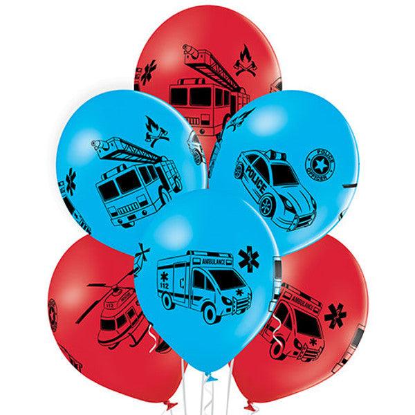 x6 12" Emergency Vehicles Balloons - Winterberries