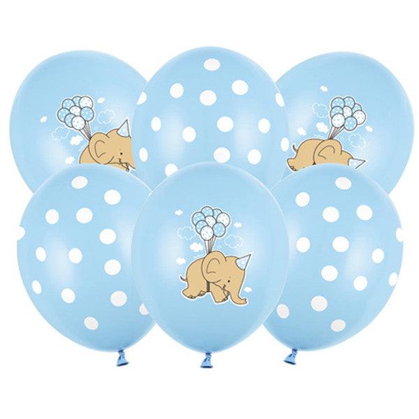 x6 12" Pastel Blue Elephant Balloons - Winterberries