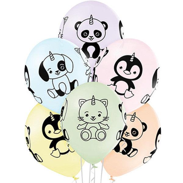 x6 12" Unicorn Animals Balloons - Winterberries