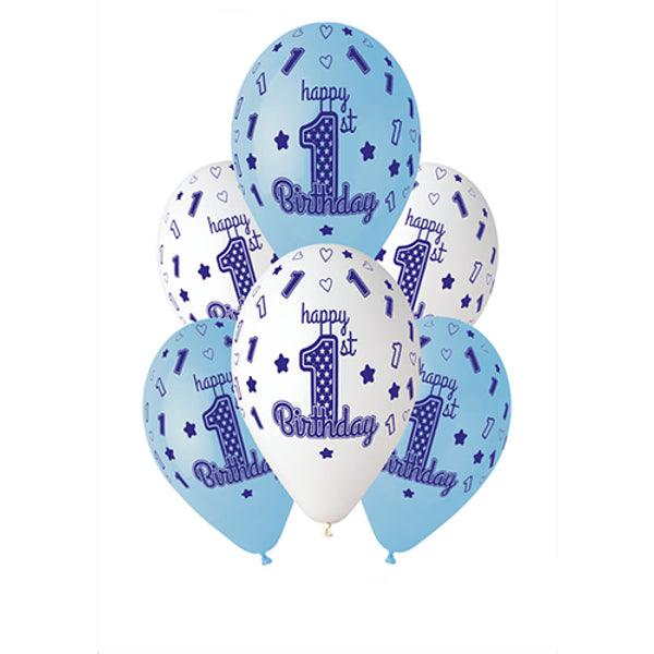 x6 13" Blue 1st HB Balloons - Winterberries