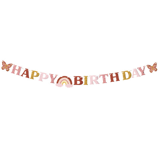 HAPPY BIRTHDAY BOHO BUNTING - Winterberries
