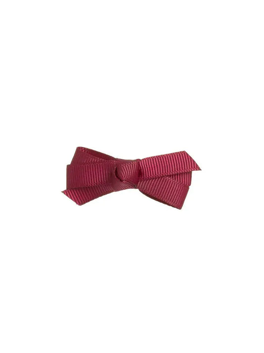 Small Bow Clip Burgundy - Winterberries