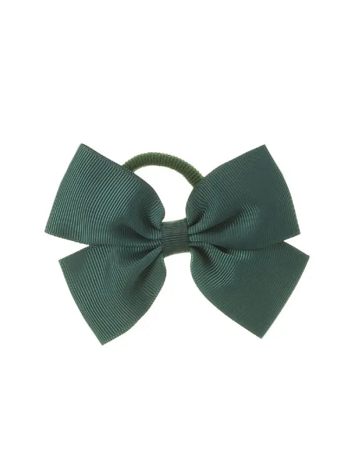 Medium Bow Hair Tie Bottle Green - Winterberries