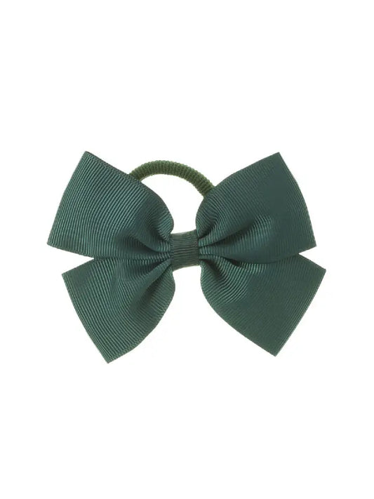 Medium Bow Hair Tie Bottle Green - Winterberries