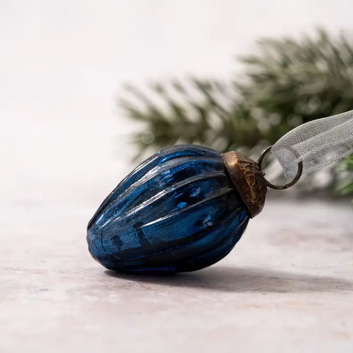 x6 1" Old Navy Crackle Glass Pinecones - Winterberries