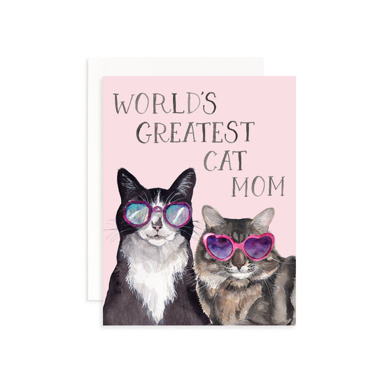 World's Greatest Cat Mom Greeting Card - Winterberries