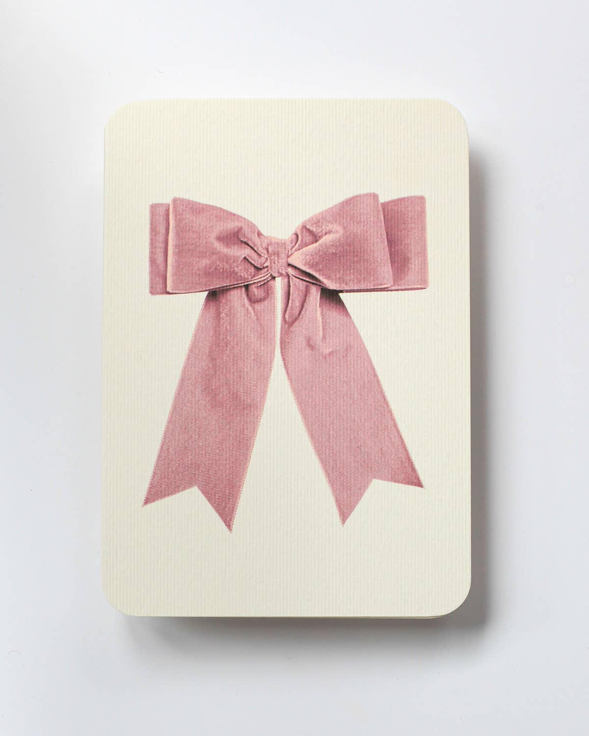 Baby Pink Velvet Bow Greeting Card - Winterberries
