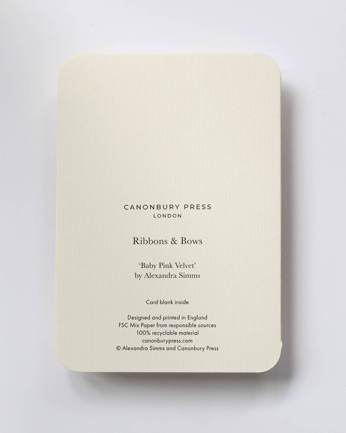 Baby Pink Velvet Bow Greeting Card - Winterberries