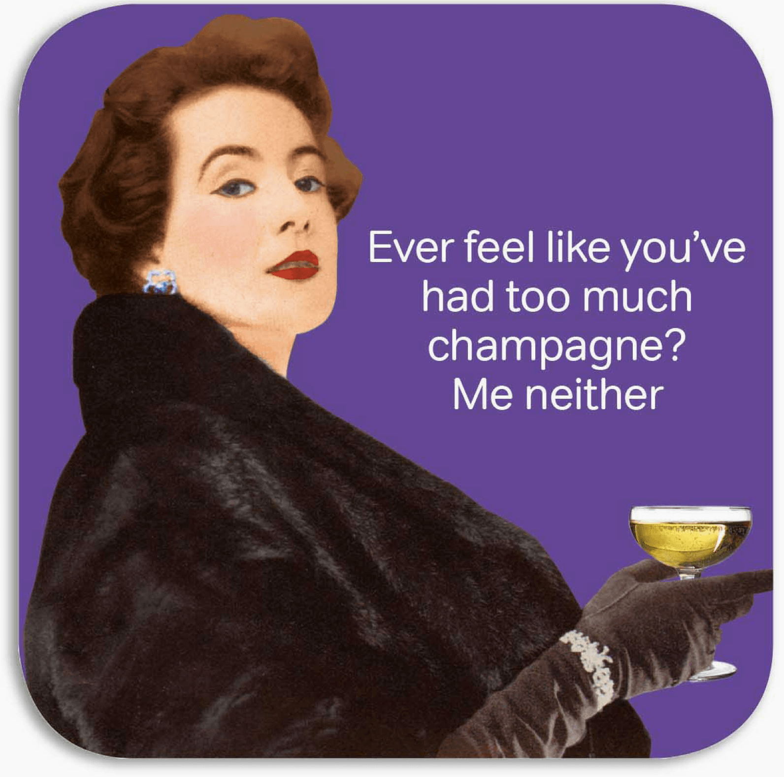 Too Much Champagne Coaster - Winterberries