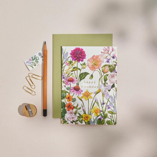 HAPPY BIRTHDAY BOUNTIFUL BLOOMS CARD - Winterberries