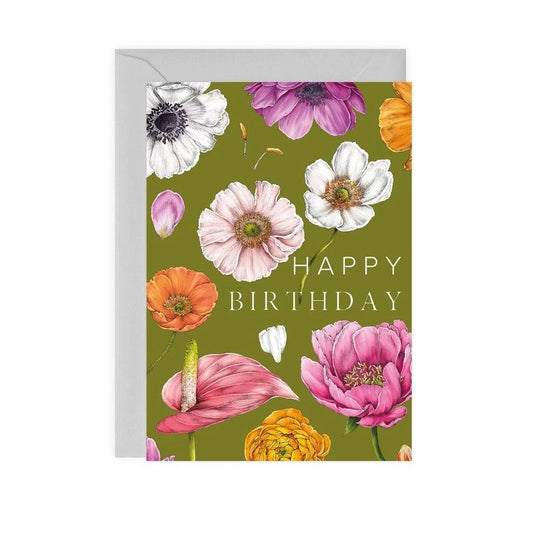 HAPPY BIRTHDAY FLORAL BRIGHTS CARD - Winterberries