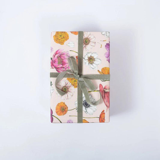 Floral Brights - Pink - Gift Wrap - Winterberries