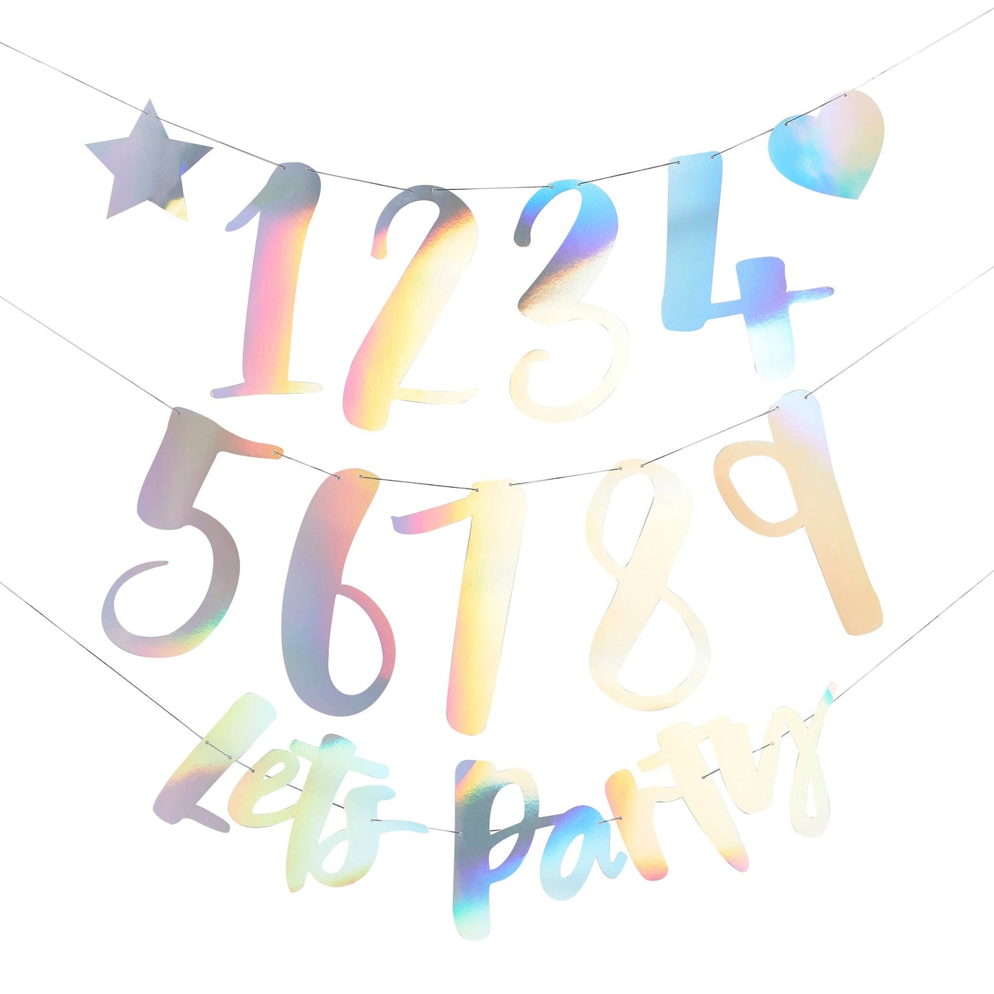 'LET'S PARTY' IRIDESCENT CUSTOM GARLAND