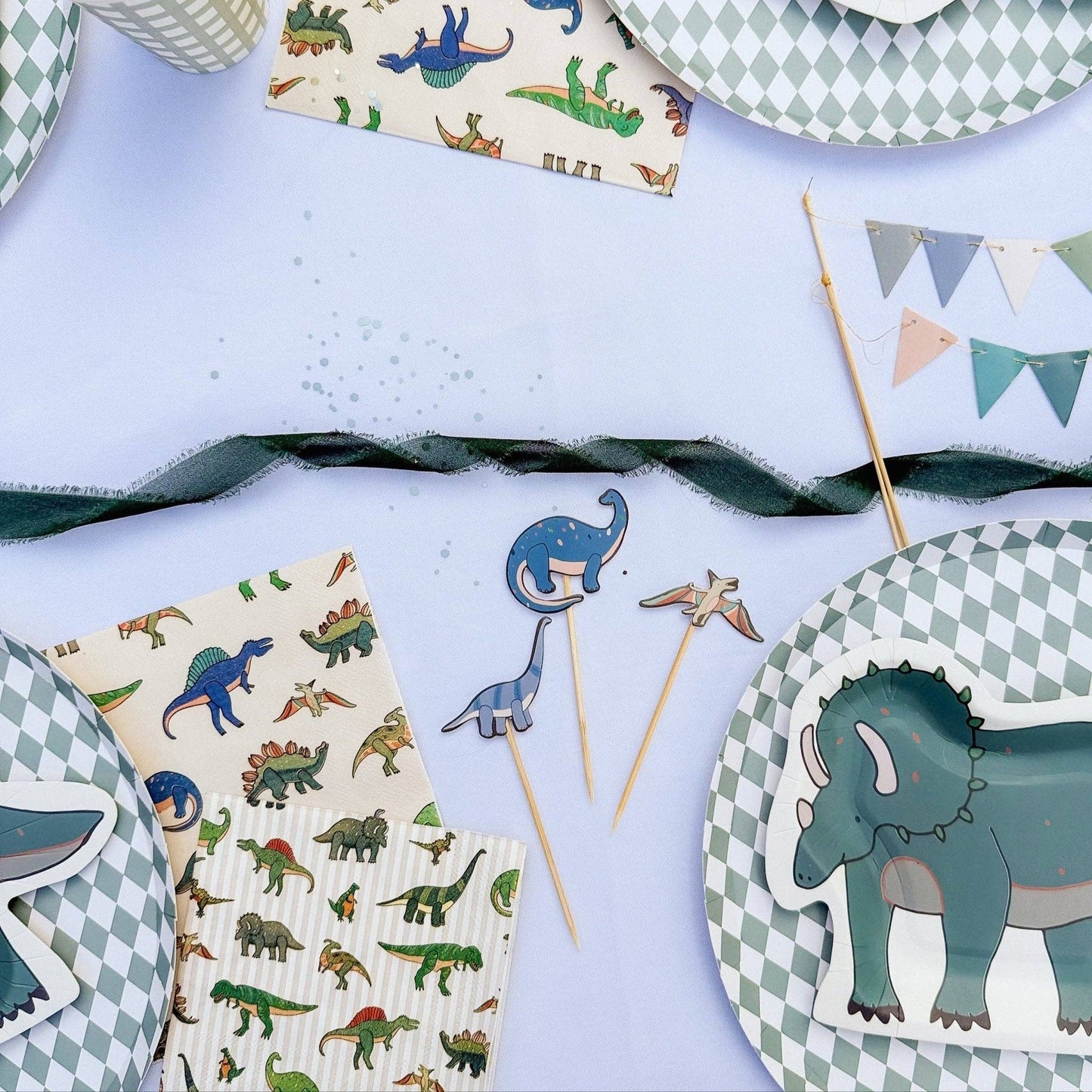 x12 DINOSAUR SHAPED PAPER PLATES - Winterberries