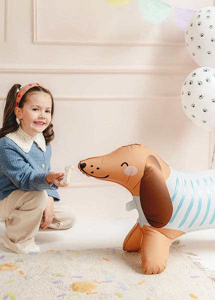 35" SELF-STANDING DACHSHUND DEFLATED FOIL BALLOON - Winterberries