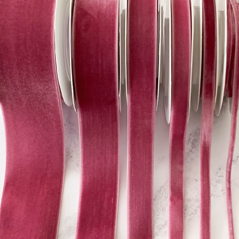 Antique Rose Velvet Ribbon 16mm - 3 Meter Roll - Winterberries