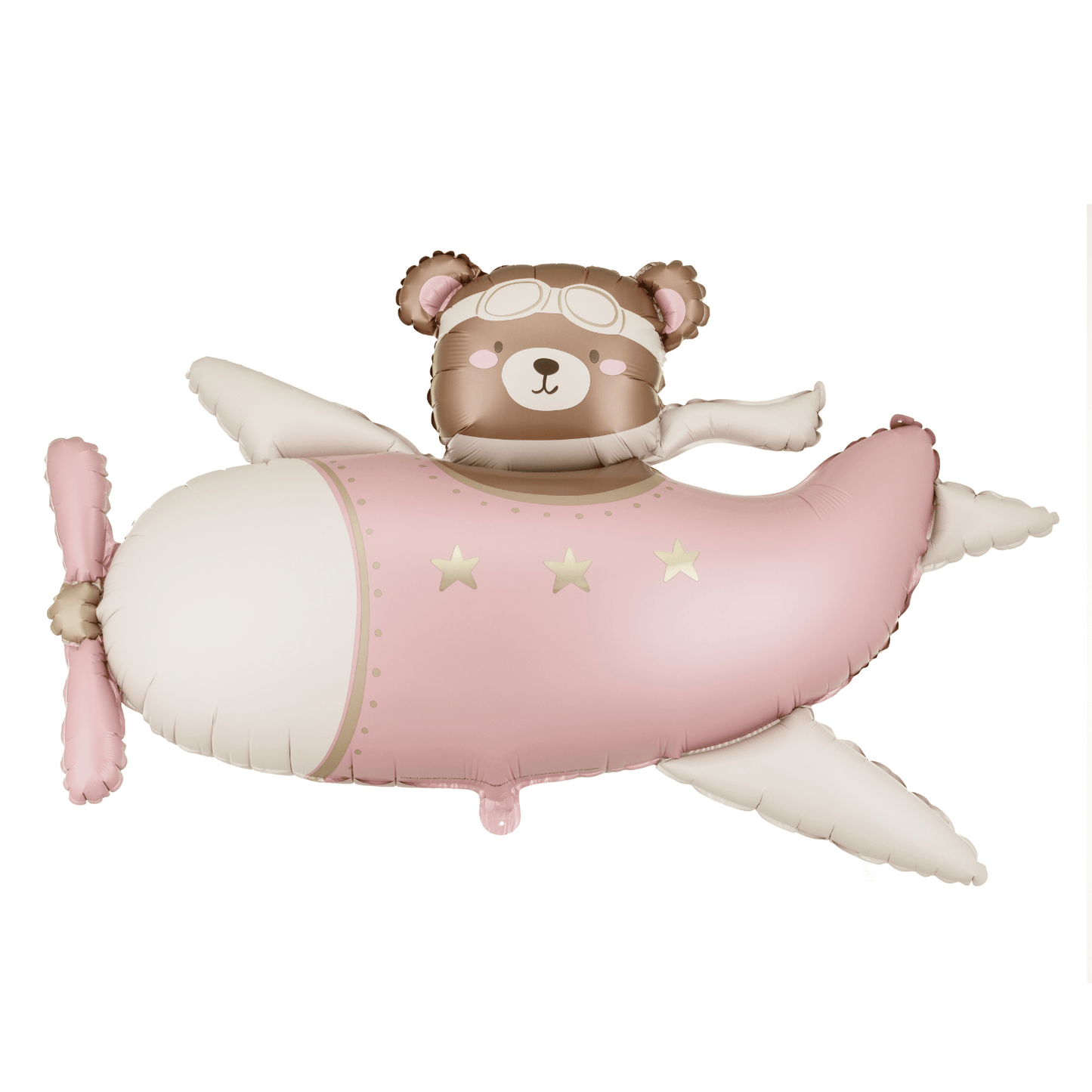 Partydeco Bear in Light Pink Plane Foil Balloon