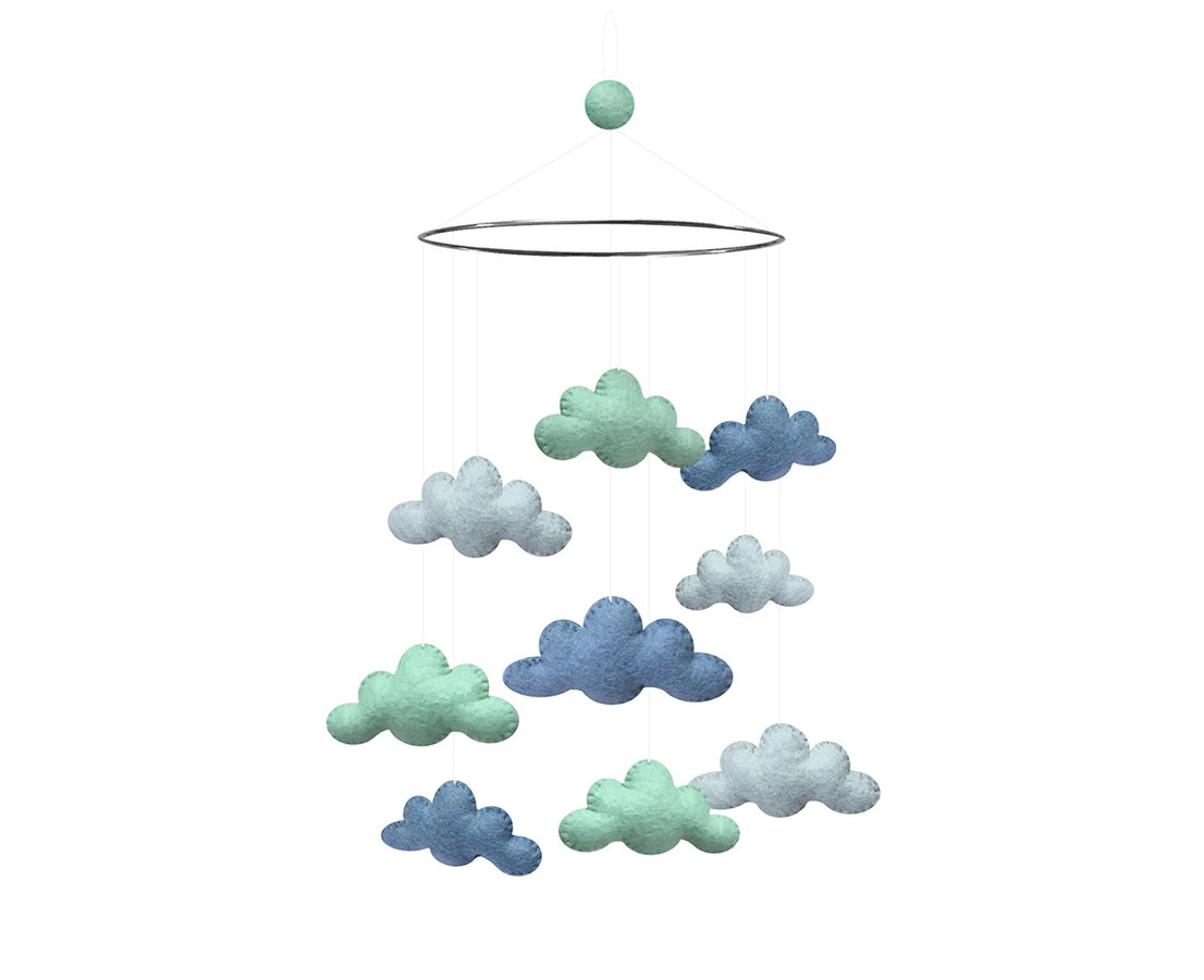 Mobile, Clouds, Mint/Blue - Winterberries