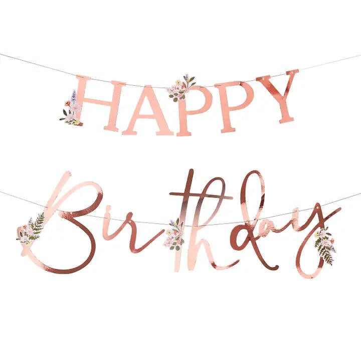HAPPY BIRTHDAY ROSE GOLD BUNTING - Winterberries