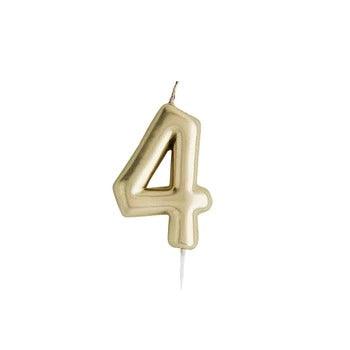 Gold Number '4' Candle - Winterberries