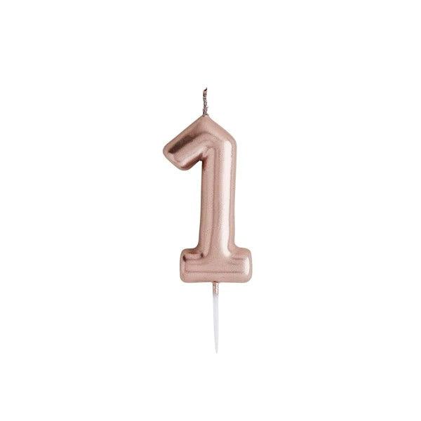 Rose Gold Number '1' Candle - Winterberries