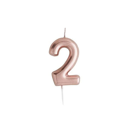 Rose Gold Number '2' Candle - Winterberries
