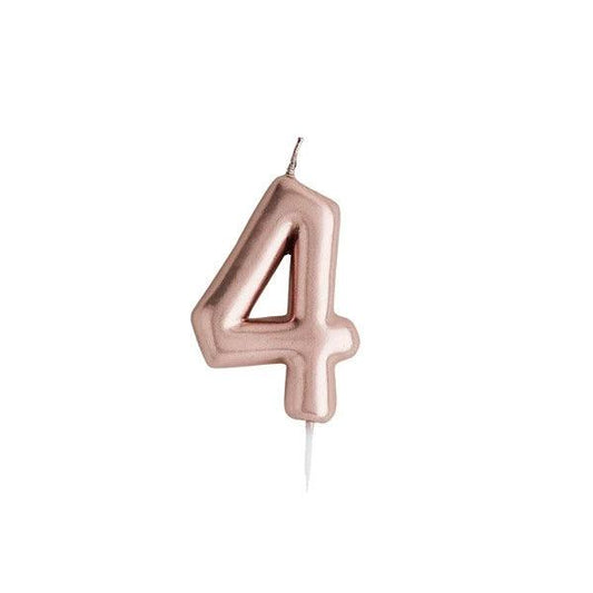 Rose Gold Number '4' Candle - Winterberries