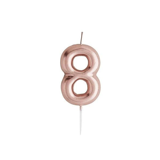 Rose Gold Number '8' Candle - Winterberries