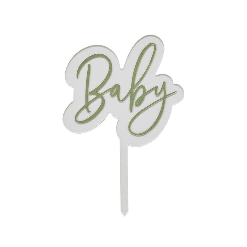 SAGE 'BABY' ACRYLIC CAKE TOPPER - Winterberries