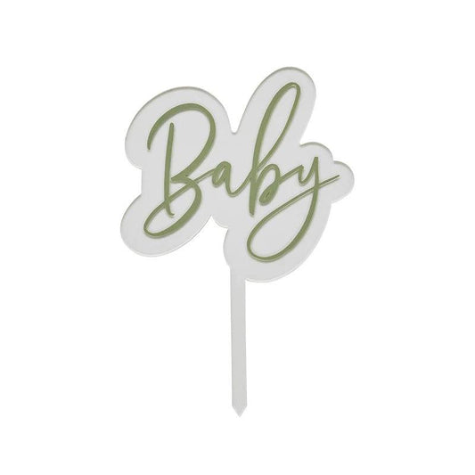 SAGE 'BABY' ACRYLIC CAKE TOPPER - Winterberries
