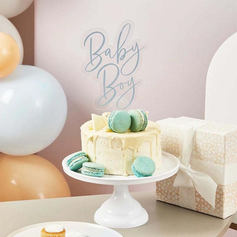 x1 BLUE 'BABY BOY' CAKE TOPPER - Winterberries
