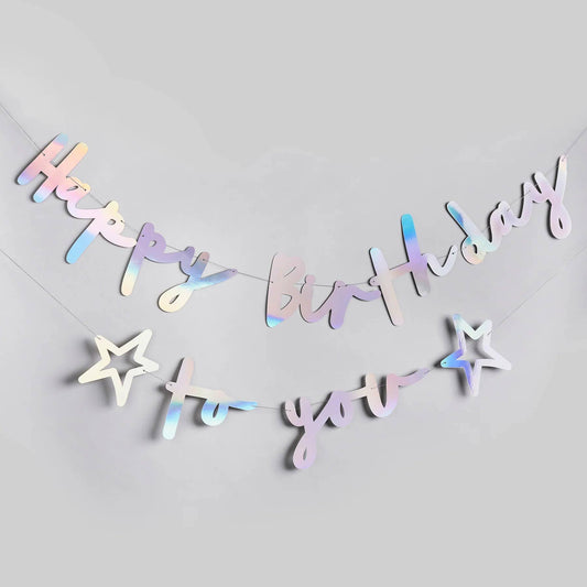 IRIDESCENT 'HAPPY BIRTHDAY TO YOU' GARLAND - Winterberries