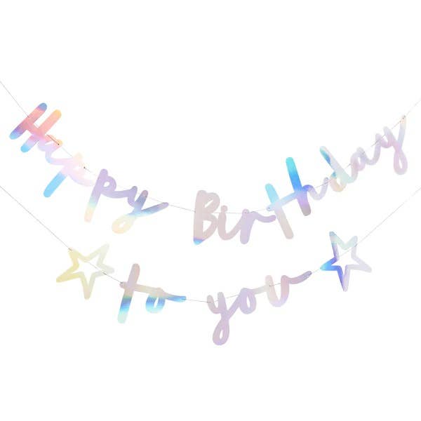 IRIDESCENT 'HAPPY BIRTHDAY TO YOU' GARLAND - Winterberries