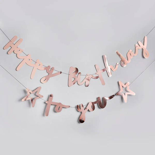 ROSE GOLD 'HAPPY BIRTHDAY TO YOU' GARLAND - Winterberries