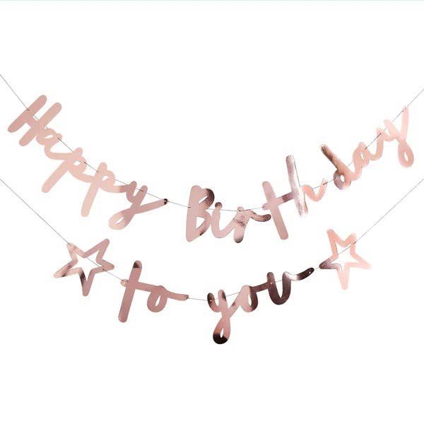 ROSE GOLD 'HAPPY BIRTHDAY TO YOU' GARLAND - Winterberries