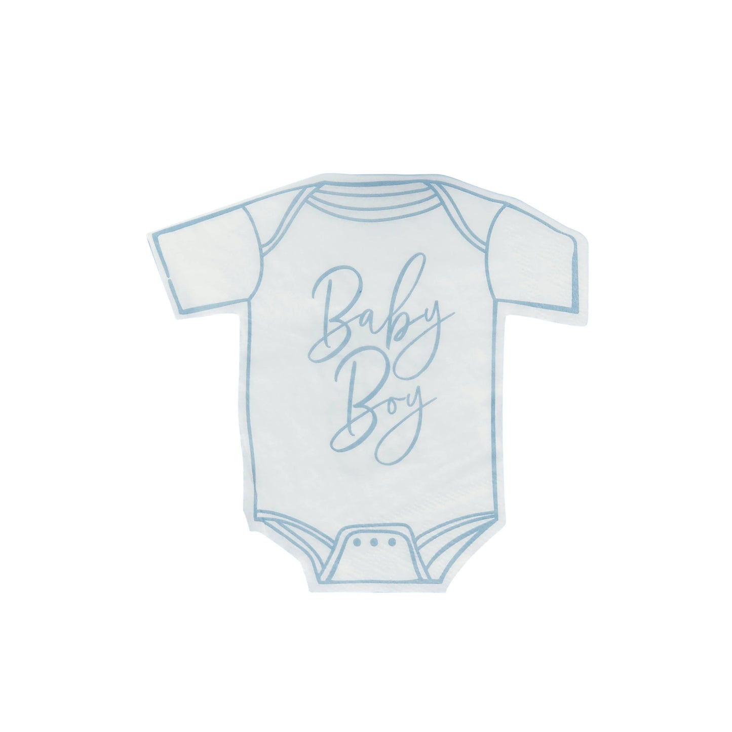 x16 BLUE 'BABY BOY' BABYGROW PAPER NAPKINS - Winterberries