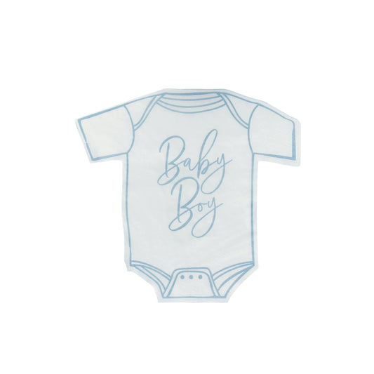 x16 BLUE 'BABY BOY' BABYGROW PAPER NAPKINS - Winterberries