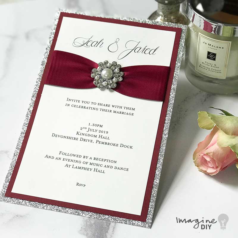 38mm Wine Satin Ribbon – 10 Metre Roll - Winterberries