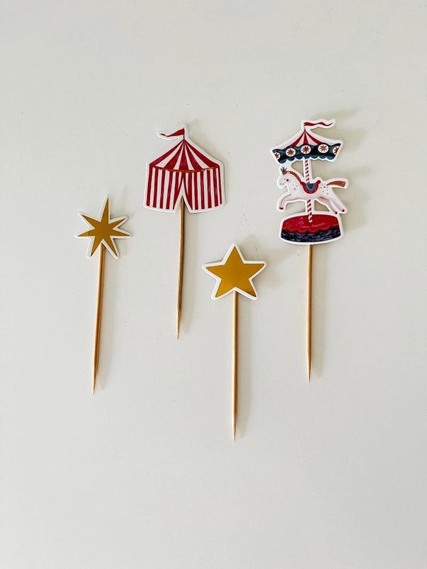 x8 Carnival Cupcake Toppers - Winterberries