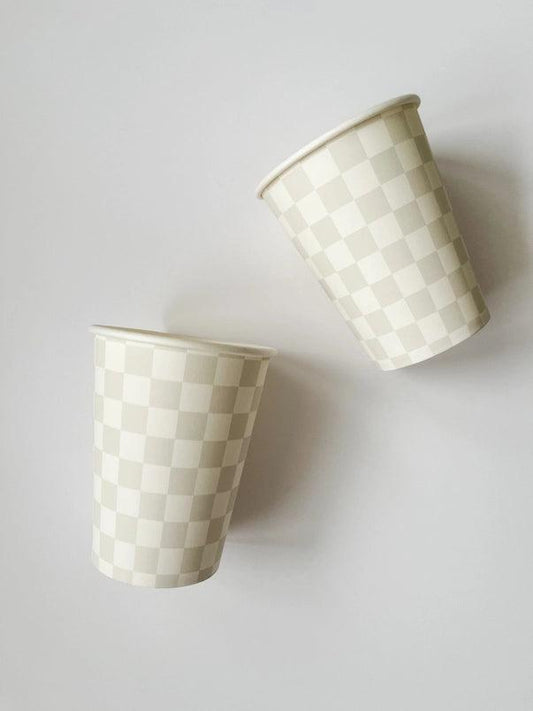 x8 Gray Checkered Cups - Winterberries