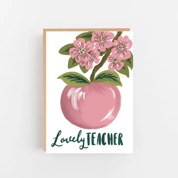 Lovely Teacher - Apple Blossom Card - Winterberries