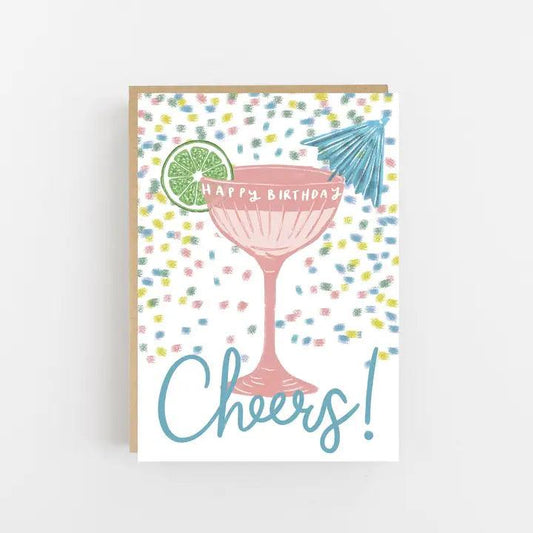 "CHEERS" HAPPY BIRTHDAY COCKTAIL CARD - Winterberries