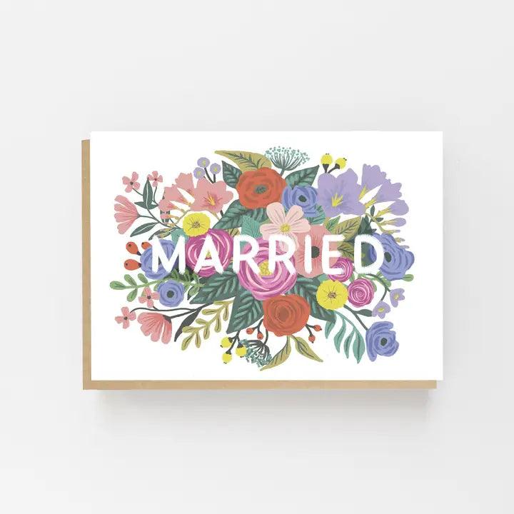 Married Floral Wedding Card - Winterberries