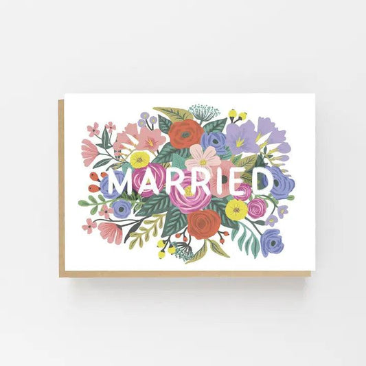 Married Floral Wedding Card - Winterberries