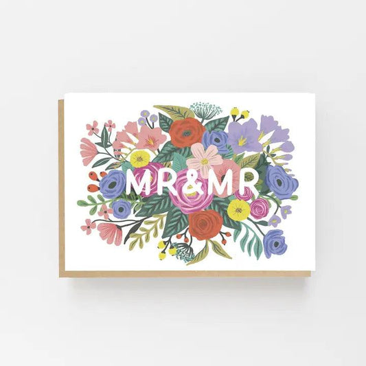 Mr & Mr Floral Wedding Card - Winterberries