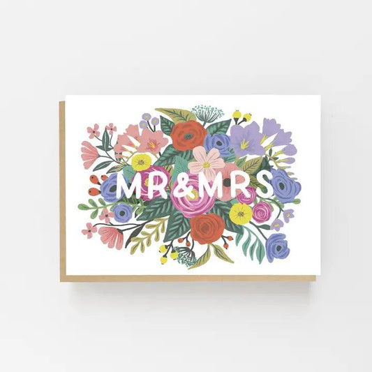 Mr & Mrs Floral Wedding Card - Winterberries
